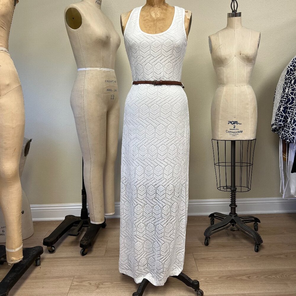 Y2K New Old Stock Crochet Racerback Tank Dress Size Small